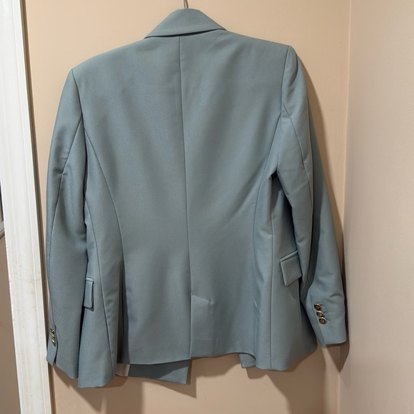 Zara S Green Double-Breasted Blazer Coat with Gold Buttons - Picture 3 of 4